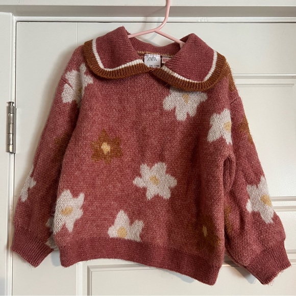 $30 ADD ON Zara Knit Floral Print Sweater 3-4Y 3T 4T - Picture 2 of 4